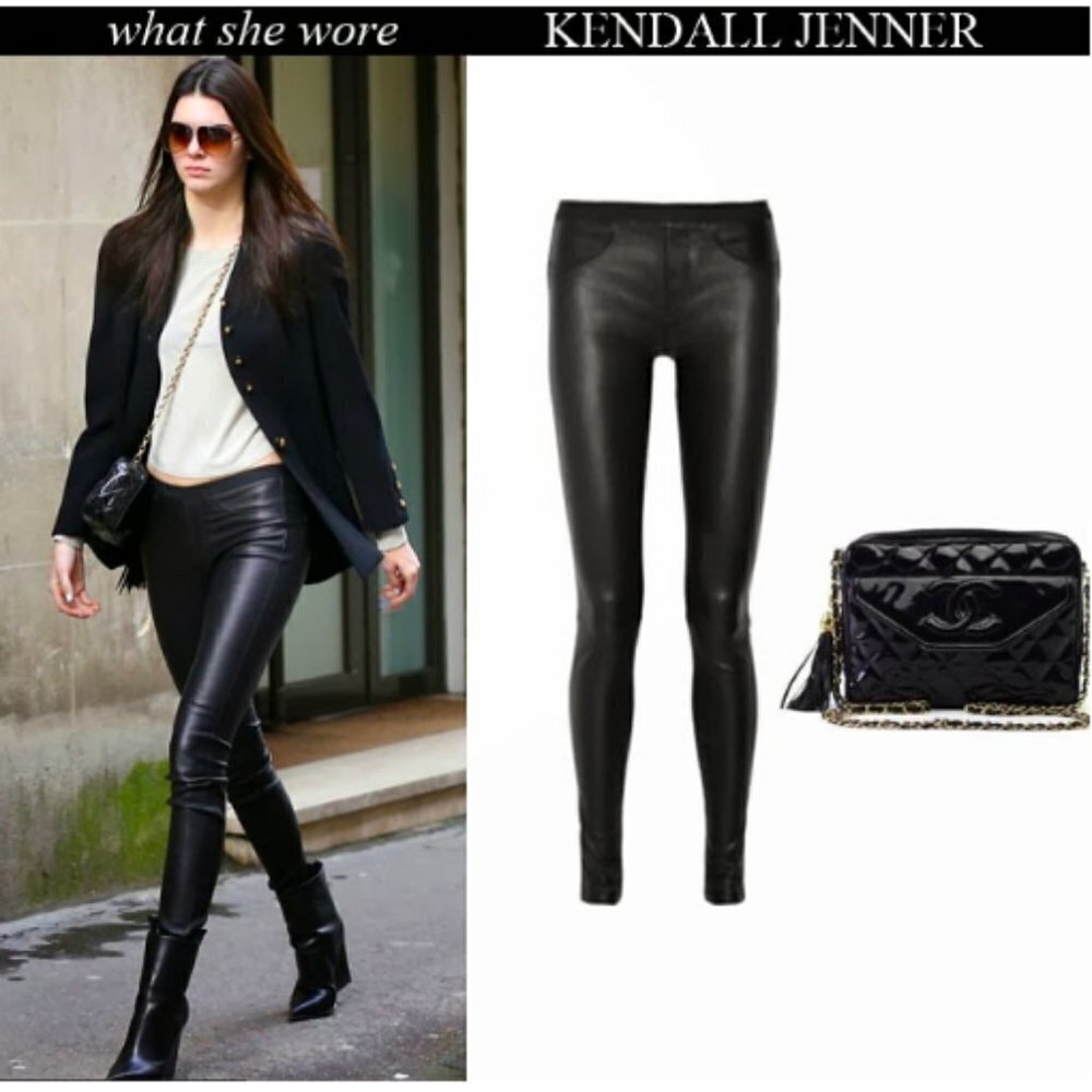 Kendall + Kylie Black Faux Leather Leggings M — image 5 of 8
